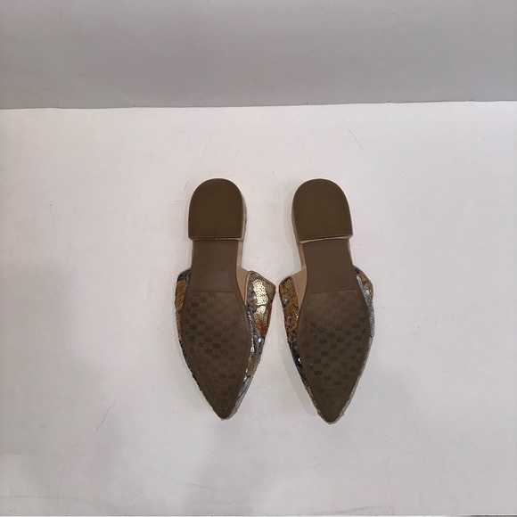 Birdies The Dove In Petal Gold and Silver Sequin Sparkly Pointed Toe Mules Sz 7 - Picture 2 of 7